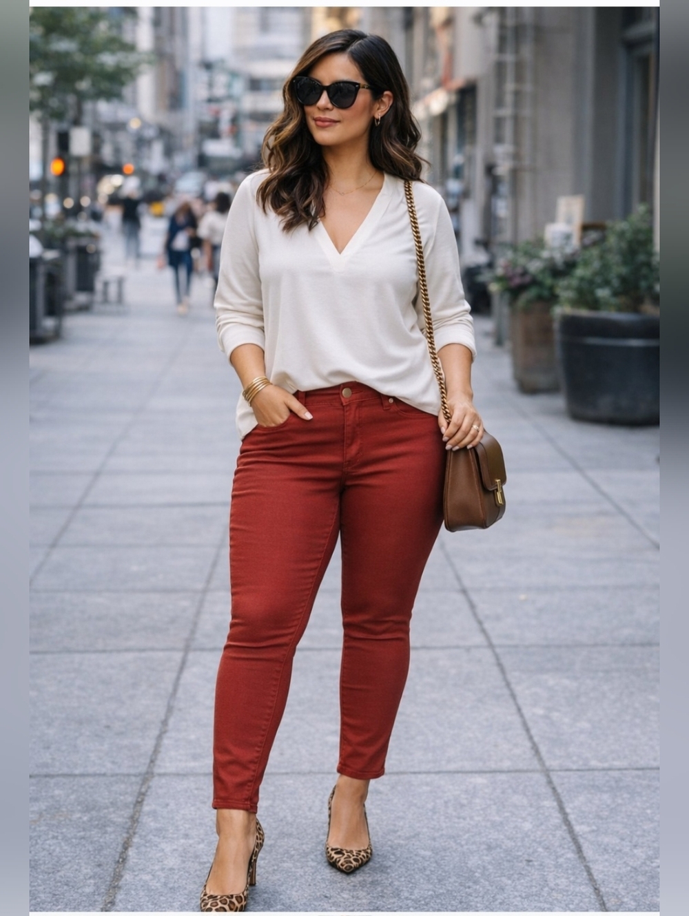 NWT A.N.A. Women's high Rise Skinny Ankle Jeans.  Rust. Size 14